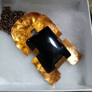 Copper/onyx necklace